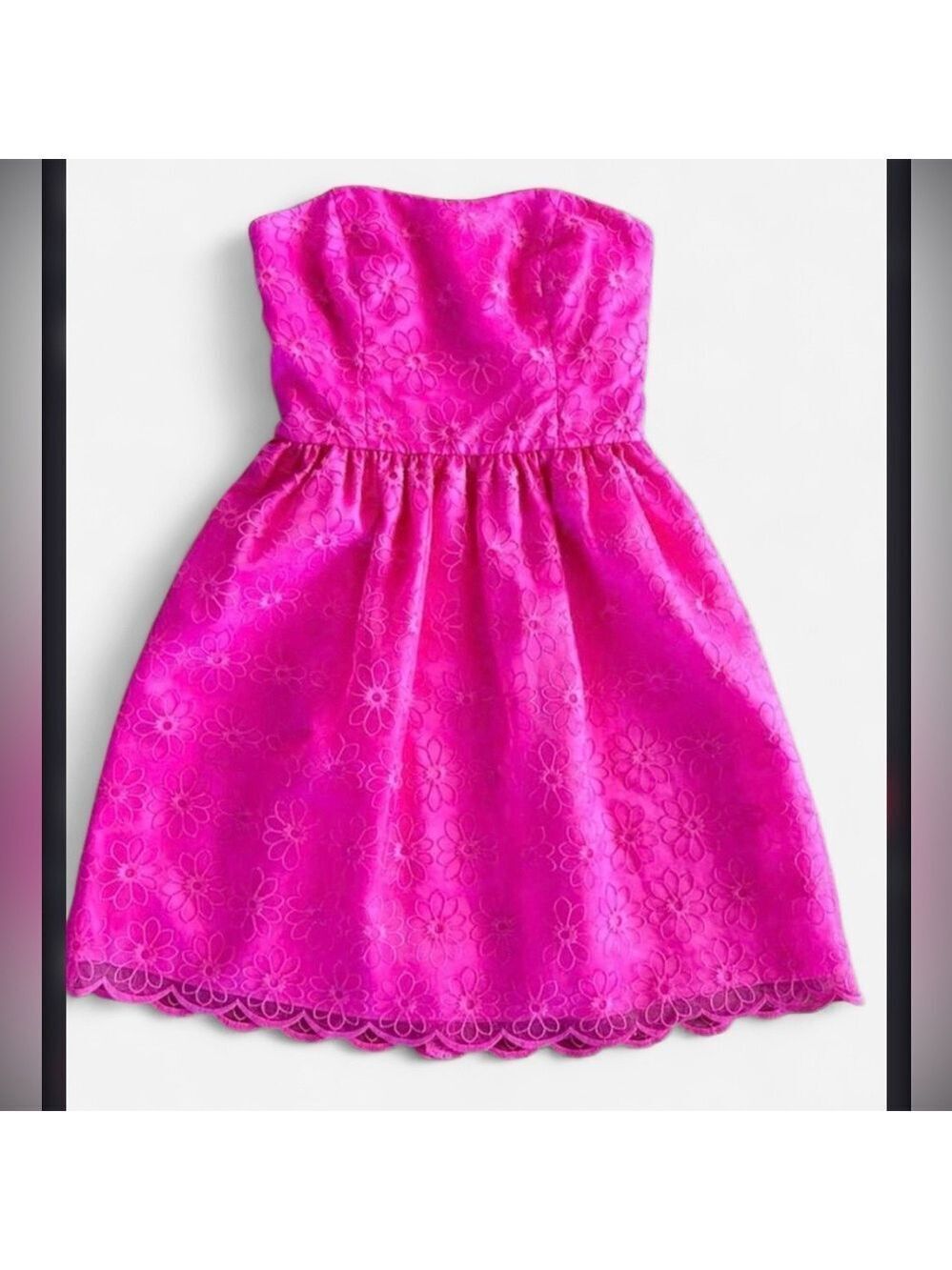 Lilly Pulitzer Saavy Organza Floral Strapless Mini Dress-Size 0-like new - Picture 2 of 6